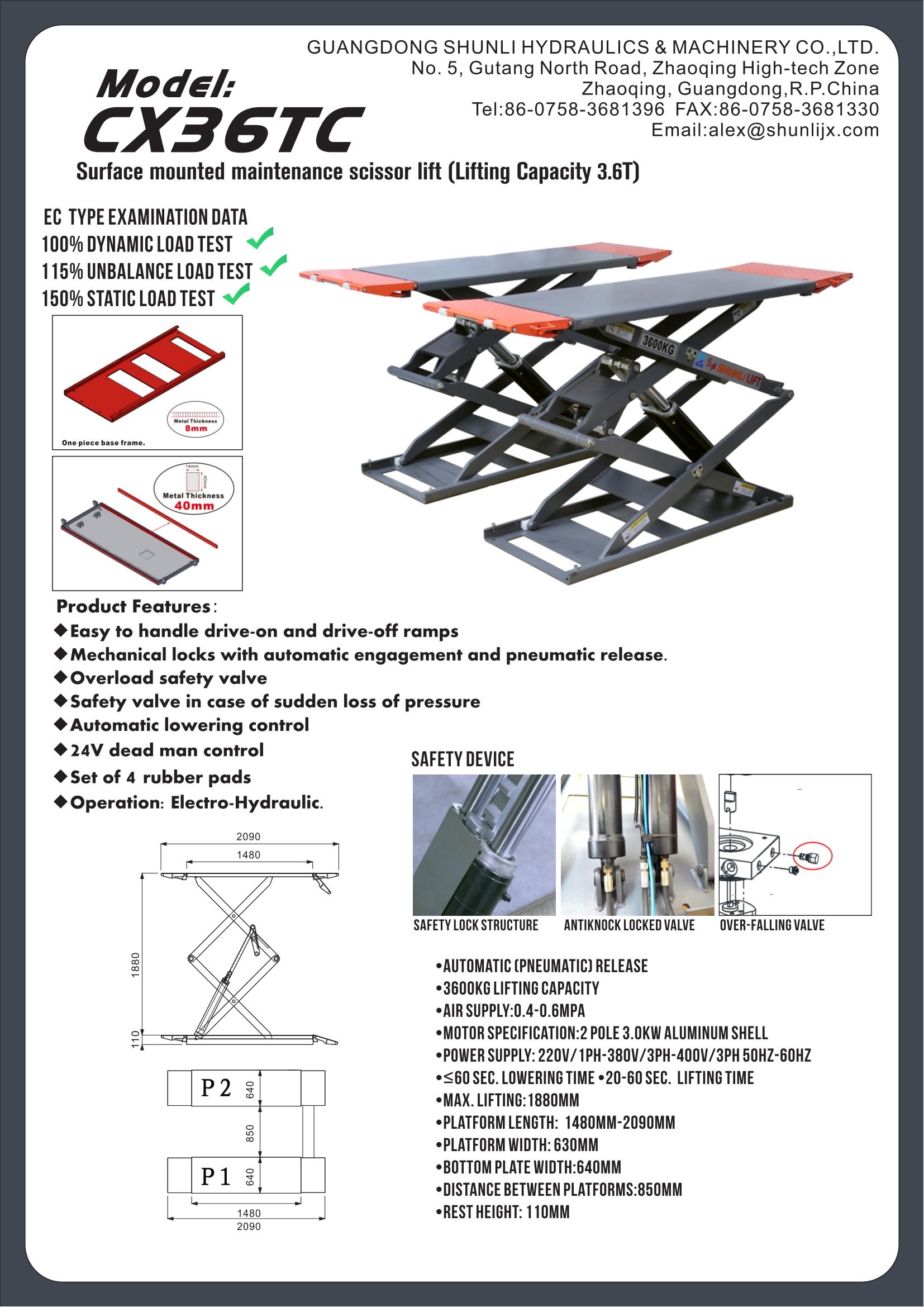 CX36TC Surface mounted maintenance scissor lift